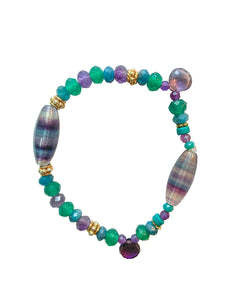 Rainbow Fluorite & Opal Bracelet