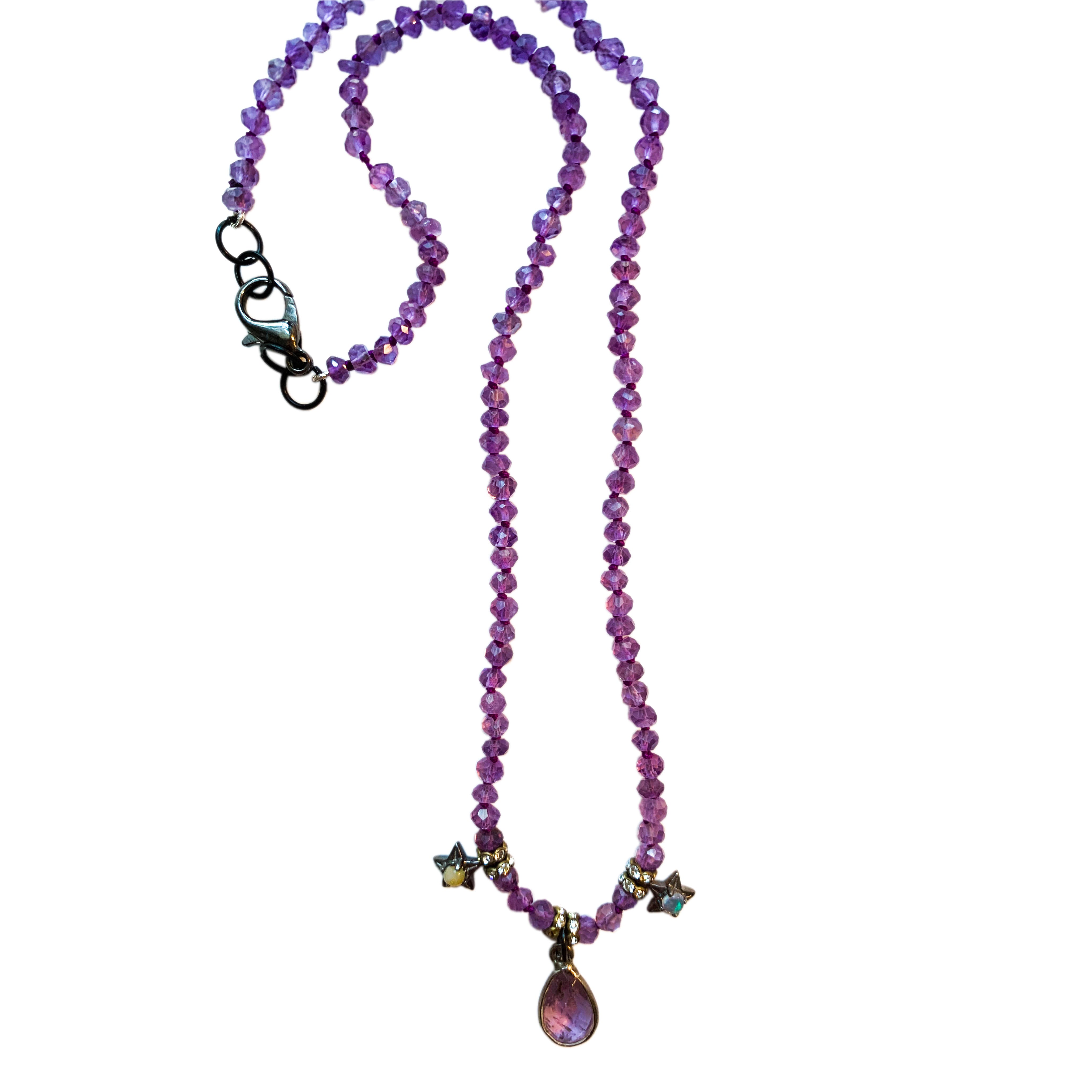 Amethyst Night Necklace with Opal