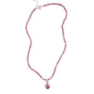 Pink Moonstone Pendant on Pink Tourmaline